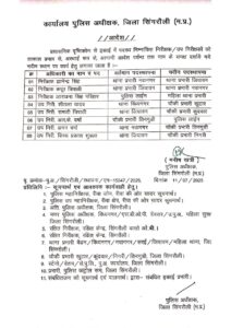 सिंगरौली एसपी ने किया थाना प्रभारियों का किया गया फेरबदल
