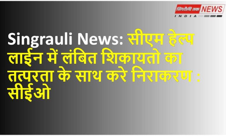 Singrauli News: सीएम हेल्प लाईन में लंबित शिकायतो का तत्परता के साथ करे निराकरण : सीईओ