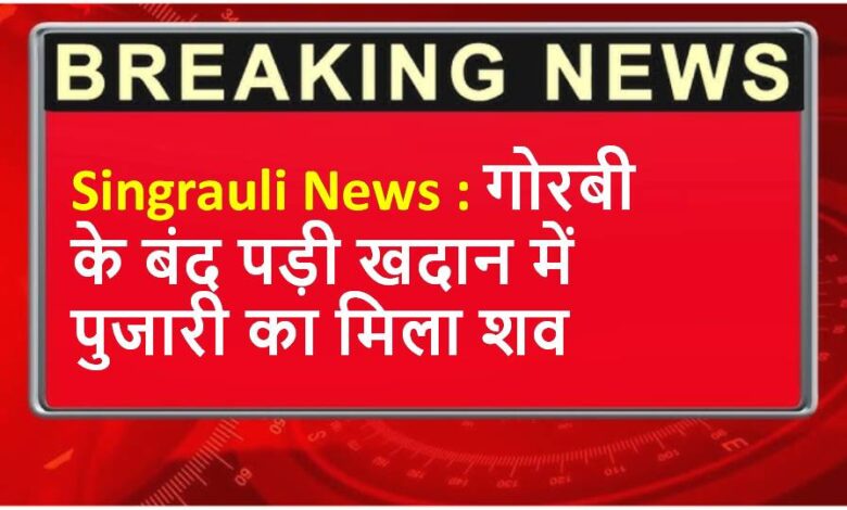 Singrauli News : गोरबी के बंद पड़ी खदान में पुजारी का मिला शव