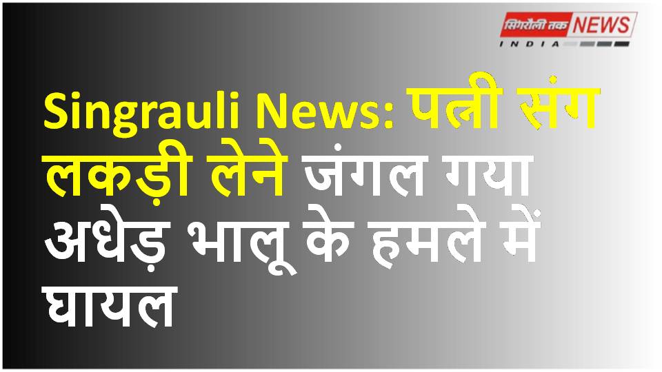 Singrauli News: पत्नी संग लकड़ी लेने जंगल गया अधेड़ भालू के हमले में घायल