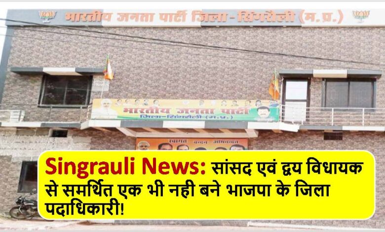 Singrauli News: Not a single BJP district officer supported by the MP and two MLAs became the district officer!