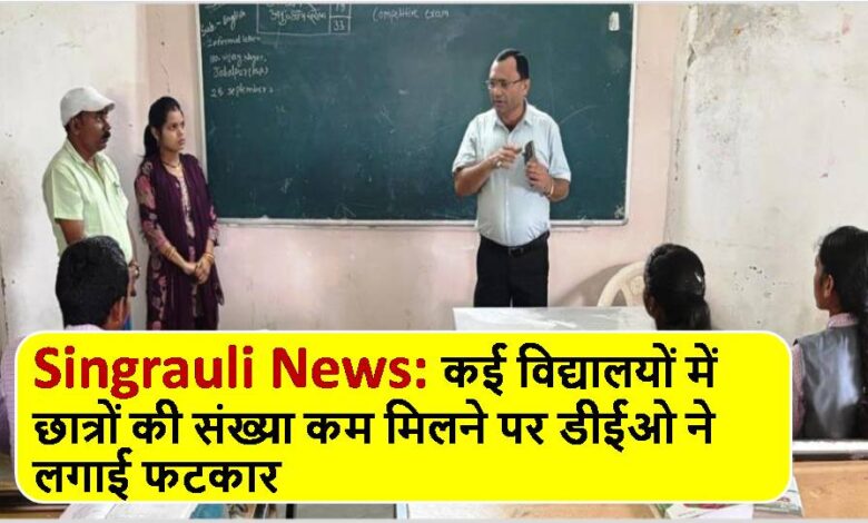 Singrauli News: कई विद्यालयों में छात्रों की संख्या कम मिलने पर डीईओ ने लगाई फटकार
