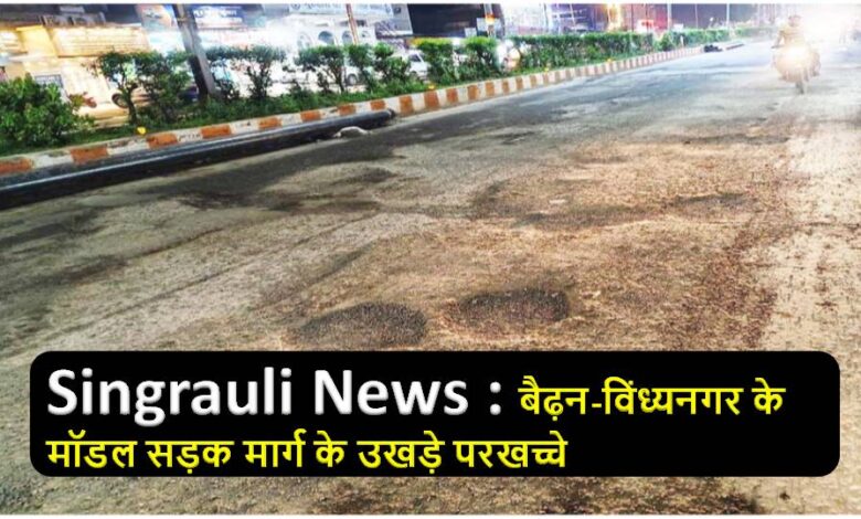 Singrauli News : बैढ़न-विंध्यनगर के मॉडल सड़क मार्ग के उखड़े परखच्चे