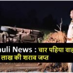Singrauli News : चार पहिया वाहन पलटा, 1 लाख की शराब जप्त