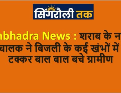 Sonbhadra News : शराब के नशे में धुत्त चालक ने बिजली के कई खंभों में मारी टक्कर बाल बाल बचे ग्रामीण