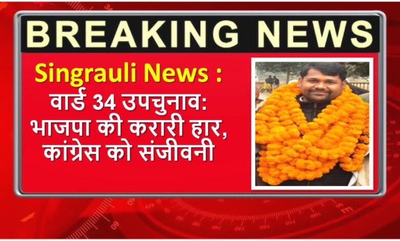 Singrauli News: Ward 34 by-election: BJP's crushing defeat, Congress gets a lifeline