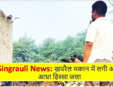 Singrauli News: खपरैल मकान में लगी आग, आधा हिस्सा जला